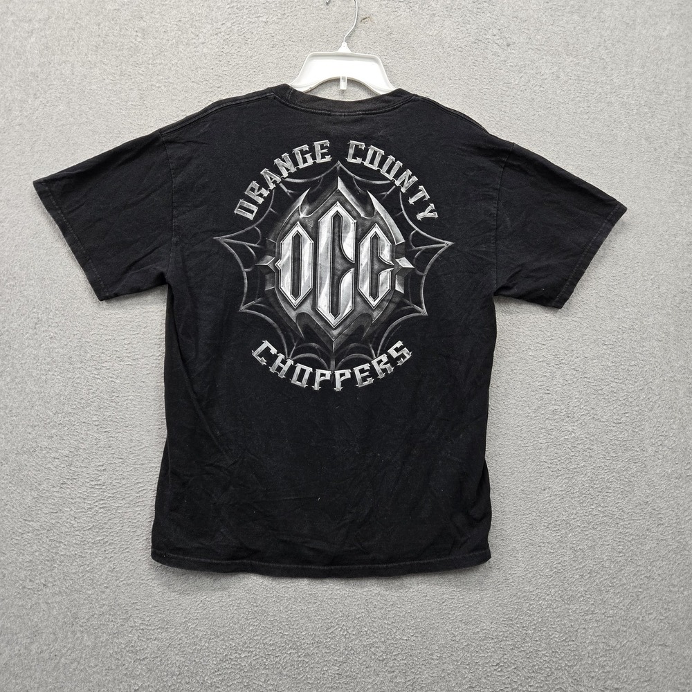 VINTAGE Orange County Choppers Men Shirt L Black Graphic Biker Y2K